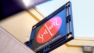 Shelby California Cuisine sign