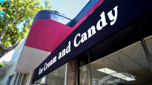 ice cream and candy shop sign